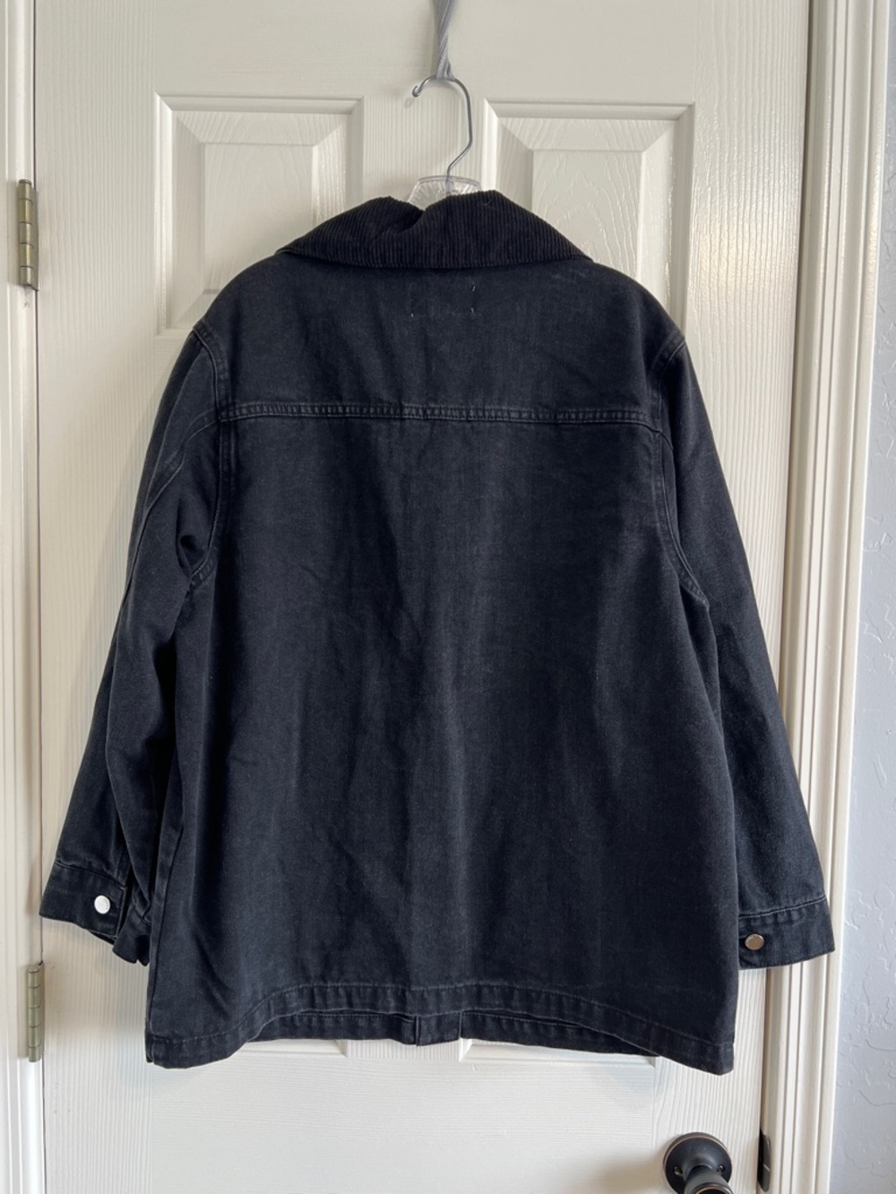 Vigoss black corduroy western denim jacket oversized size women’s large - Picture 2 of 7